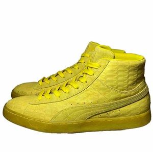 PUMA Mid ME Iced Suede Shoes Men’s US Sz 12 Triple Yellow Suede Fashion Sneakers